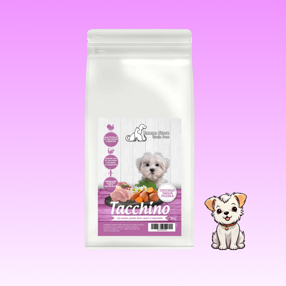 Crochette zampa grain free tacchino e anatra cuccioli 2kg