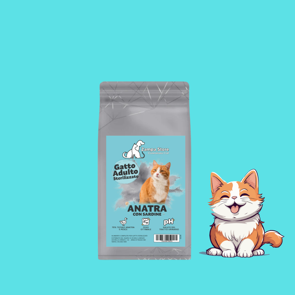 Crocchette gatto anatra con sardine zampa!