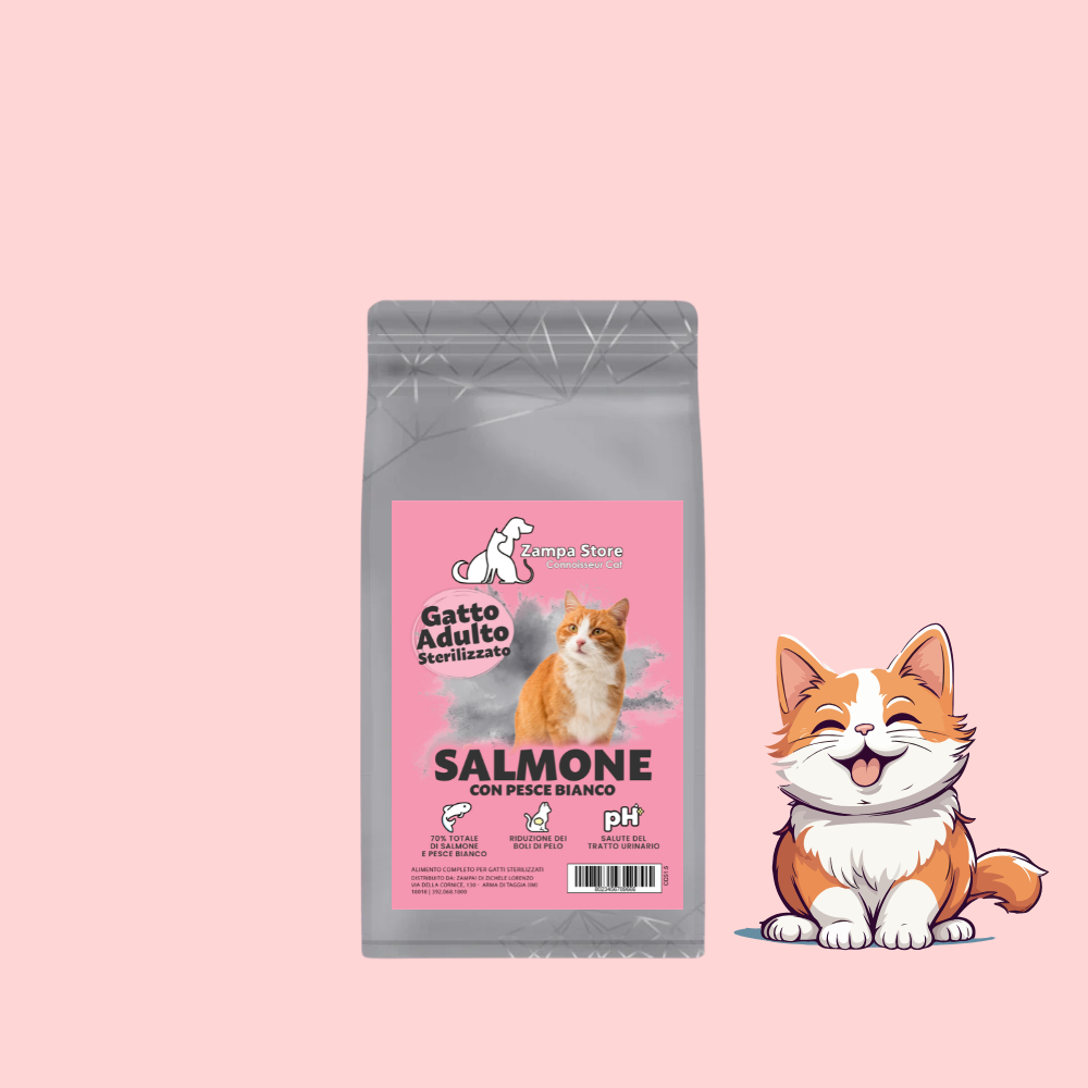 Crocchette gatto salmone con pesce bianco zampa!|