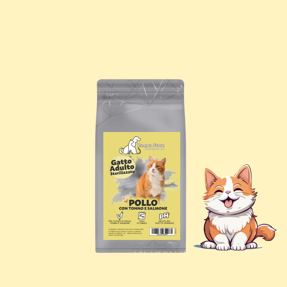 Crocchette gatto pollo tonno e salmone zampa!|