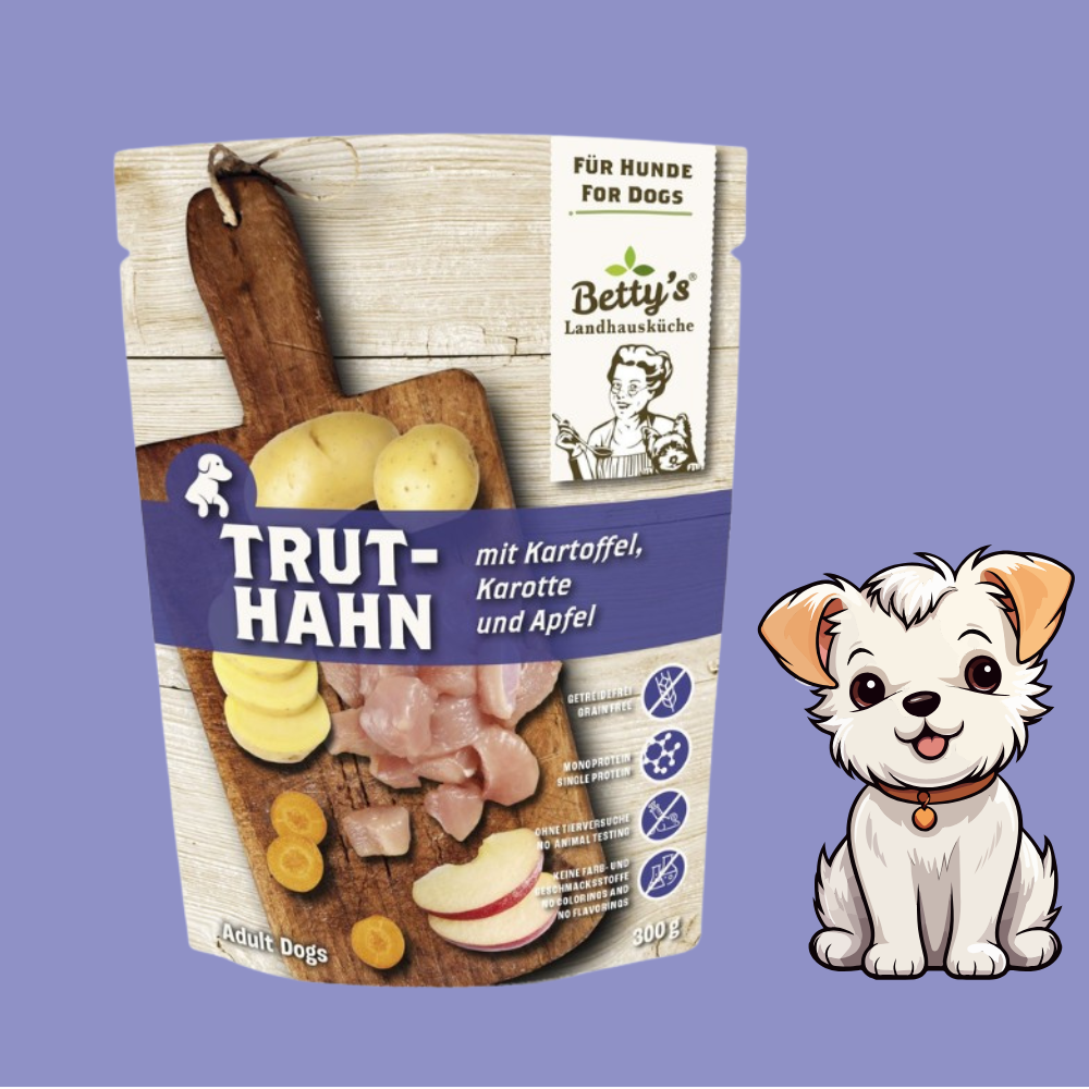 Betty's Landhausküche Tacchino con Patate Umido per Cani — 125gr