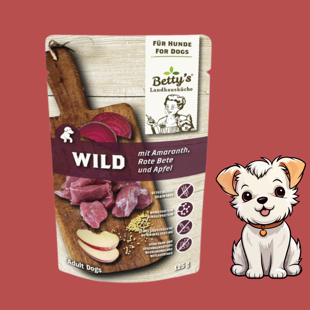 Betty's Landhausküche Cervo con Barbabietola Umido per Cani — 125gr