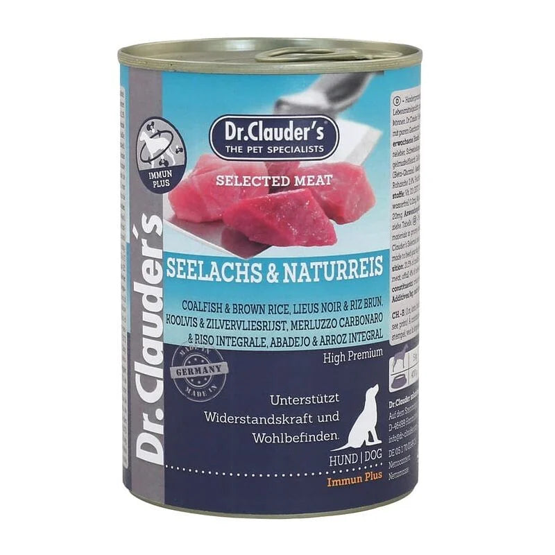 Dr. Clauder's Merluzzo Carbonaro e Riso 400g Selected Meat umido cane