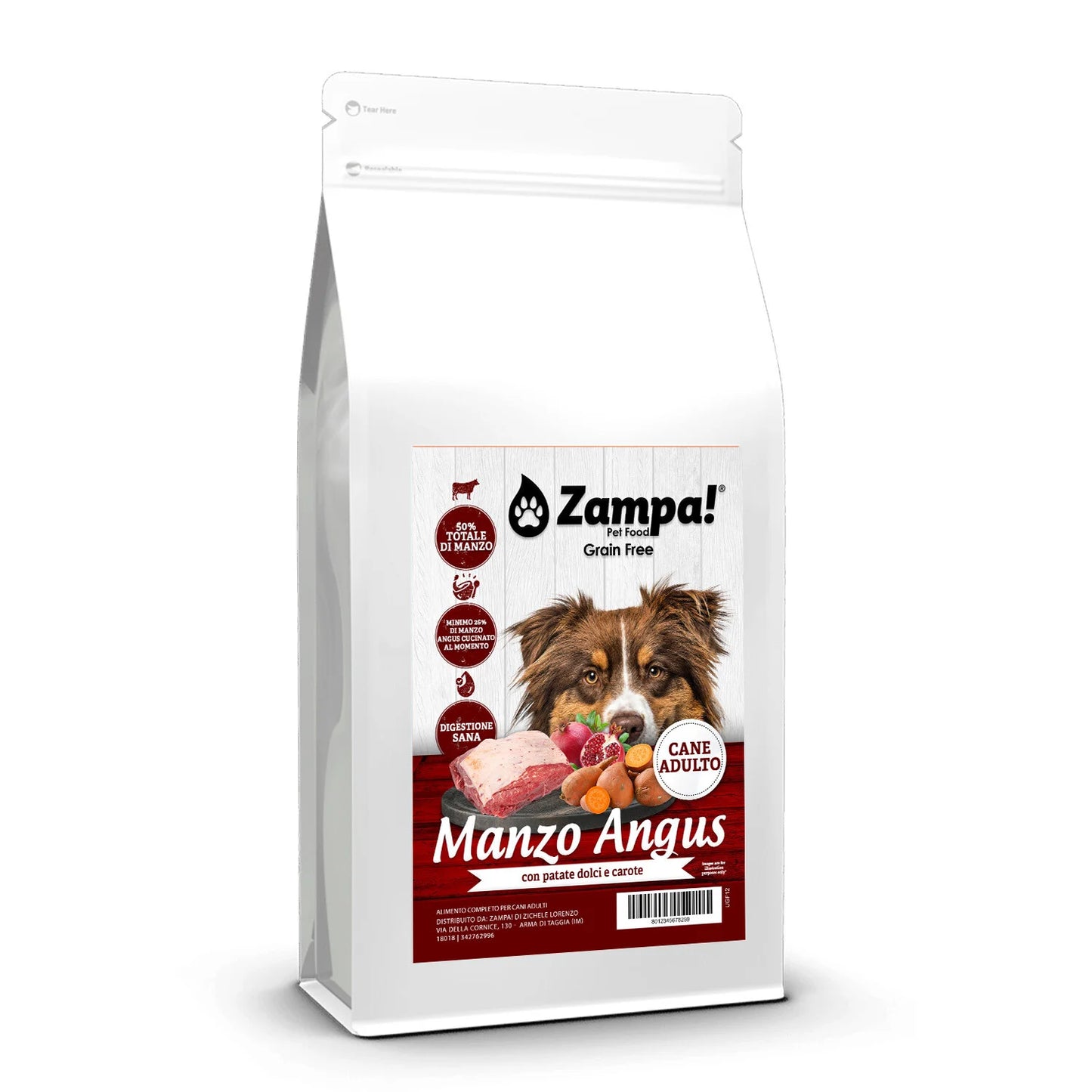 Zampa crocchette grain free manzo angus 12kg
