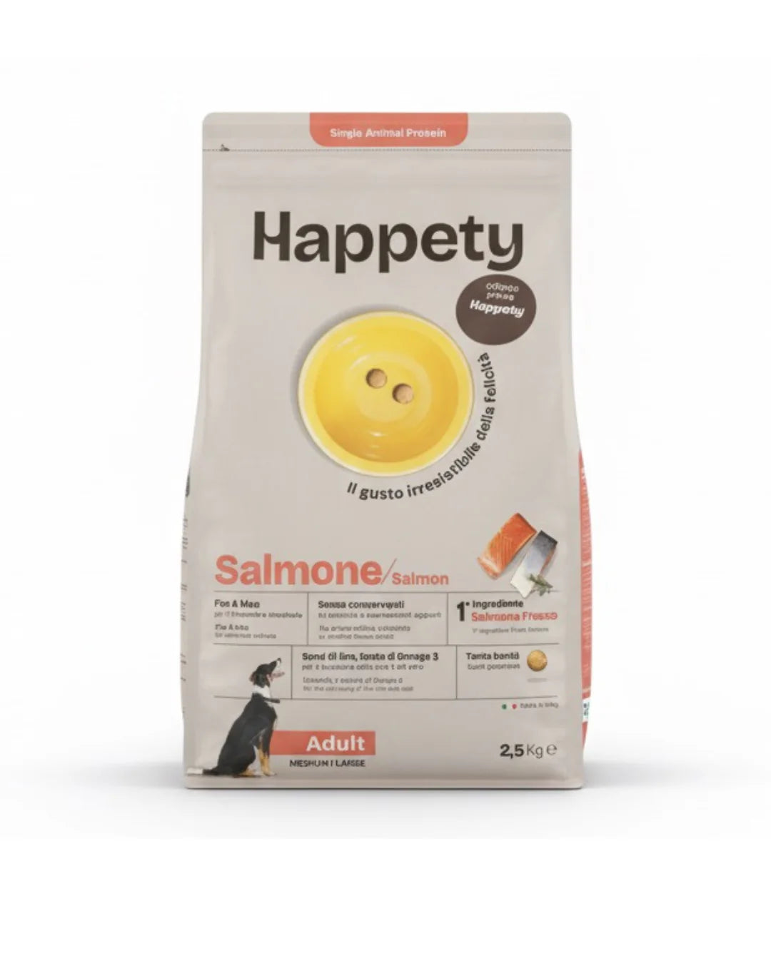 HAPPETY - Dry Dog SAP Adult Medium/Large Salmone 2,5 kg